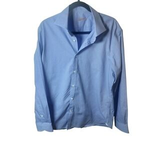 Emidio Tucci Mens Blue Micro Pattern Button‎ Down Shirt Custom 5 XL D19AWCMVN45